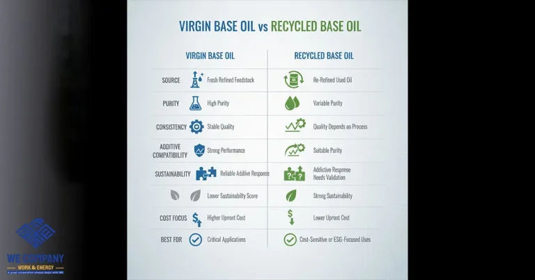 Virgin Base Oil vs Recycled Base Oil, work and energy