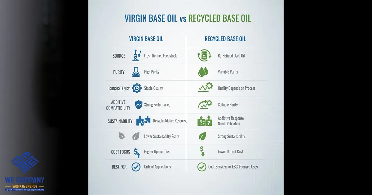 Virgin Base Oil vs Recycled Base Oil: Key Differences Buyers Should Know 1 Virgin Base Oil vs Recycled Base Oil, work and energy